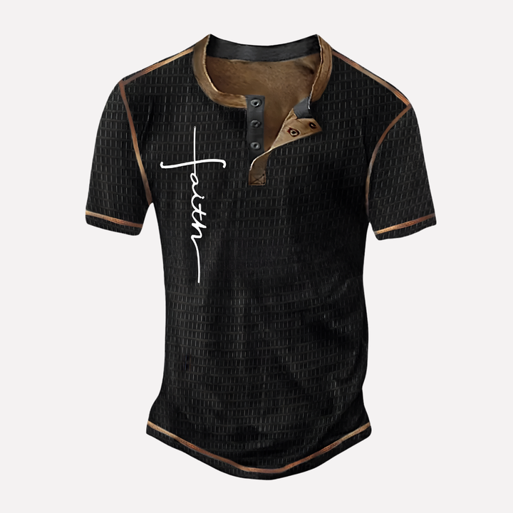 Menns Vaffel Strikket Casual Tee