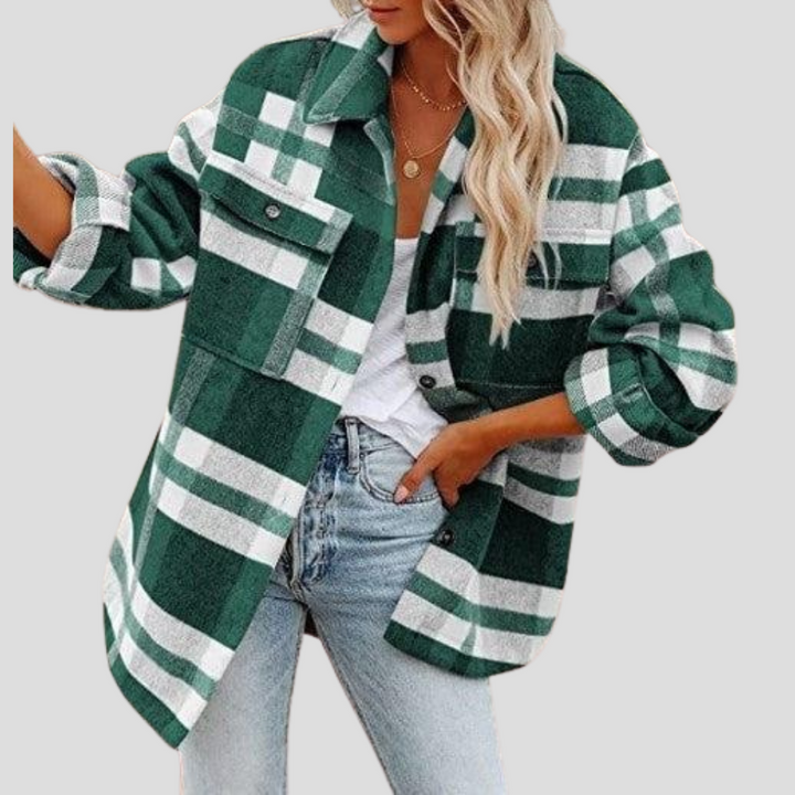 Checked overshirt for women