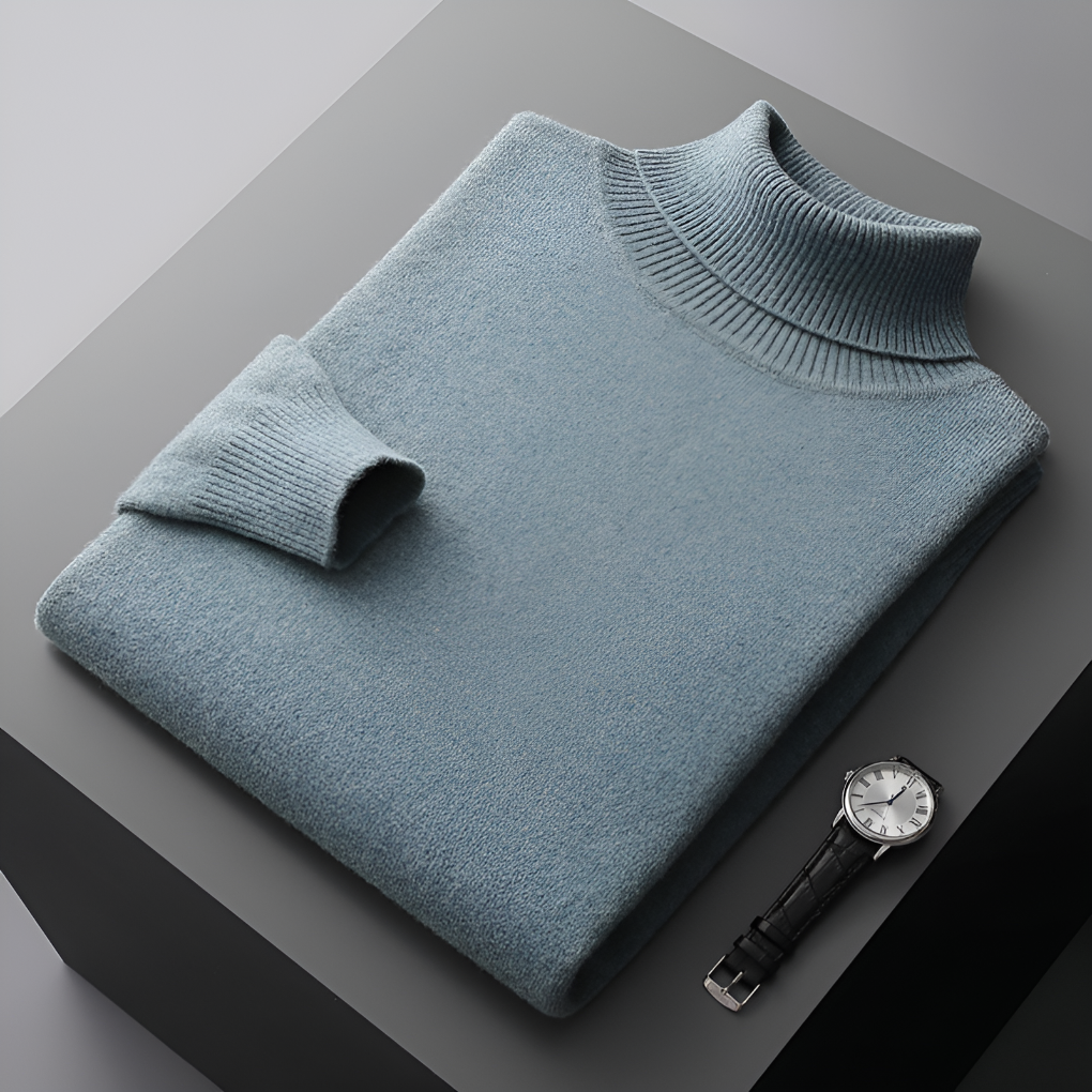 Høy- kvalitet Herre Fin Ull Turtleneck Genser