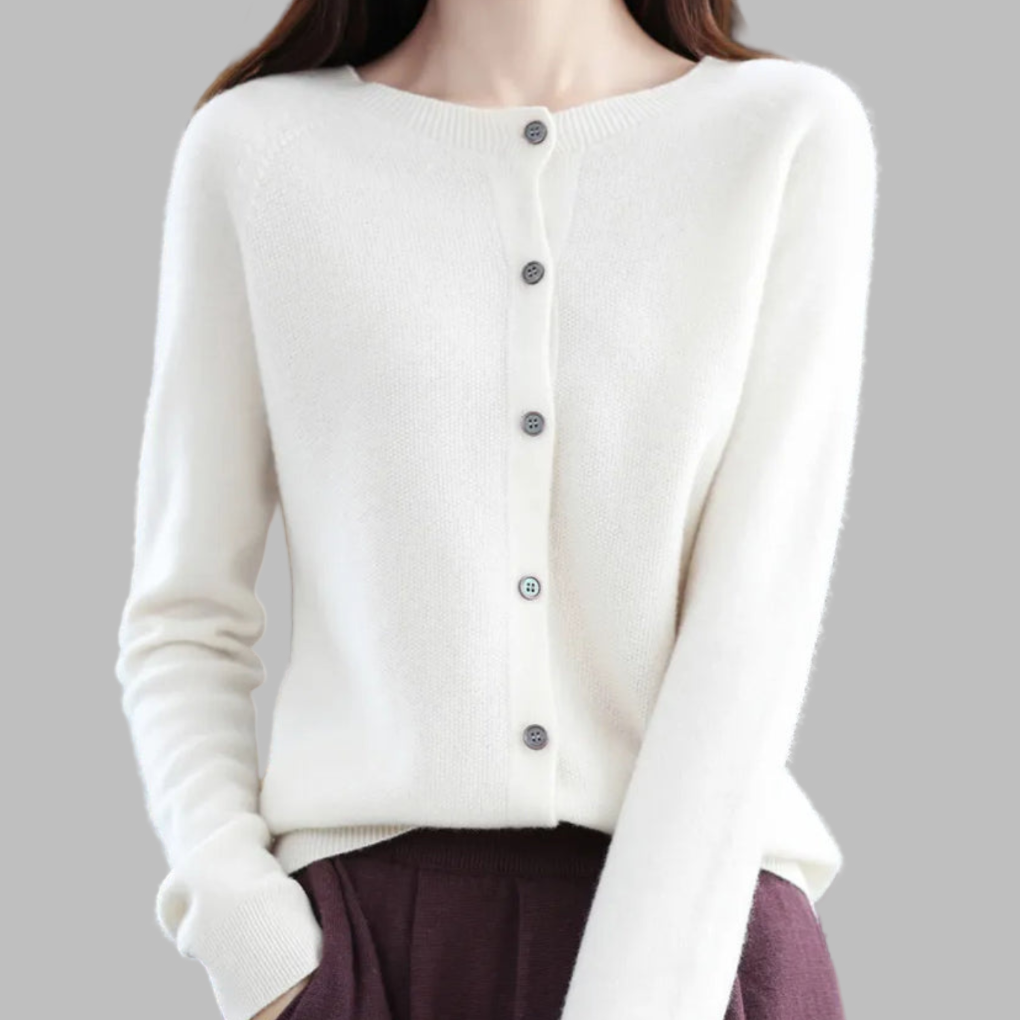 Women's cardigan with O-neck