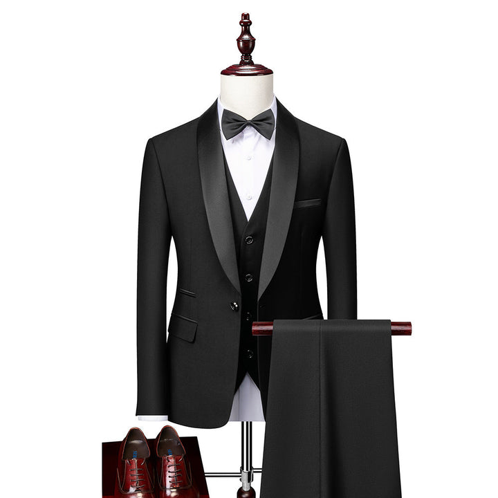 Three-piece slim fit suit set for men