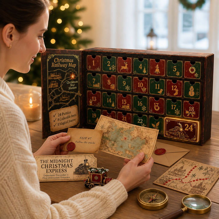 Escape room-adventskalender med 24 gåter og 6 hemmelige temaer