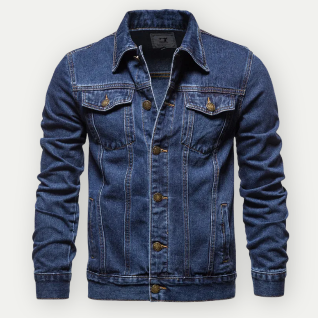 Herre Denim Truckerjakke  Klassisk Stil til Hverdags