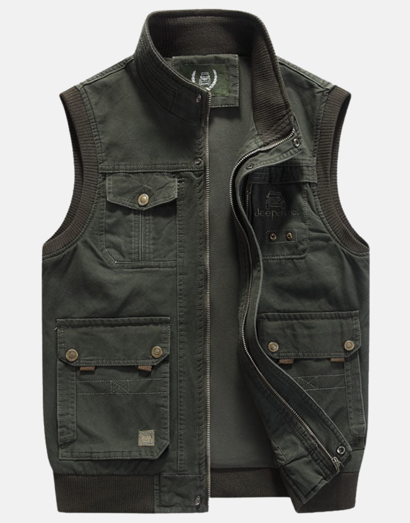 Multi-pocket utility vest for men