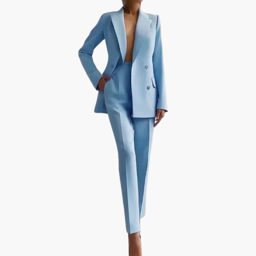 Kvinners Dress Set med Blazer og Rett Bukser