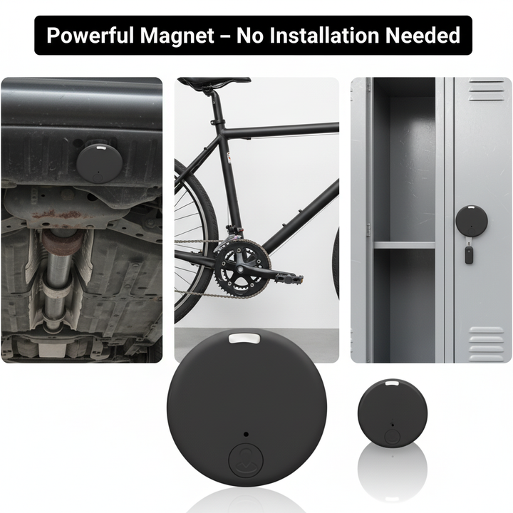 Magnetisk mini-GPS-tracker med sanntidssporing, bevegelsesvarsler og lydovervåking