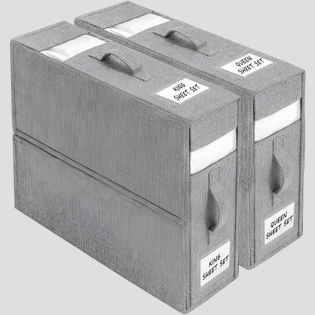 Zusammenklappbare Aufbewahrungsbox für Bettwäsche