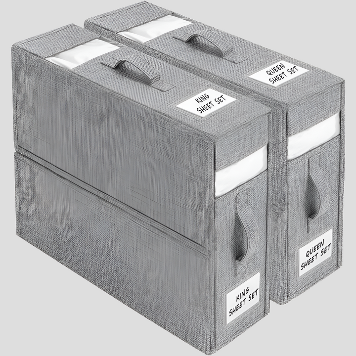 Zusammenklappbare Aufbewahrungsbox für Bettwäsche