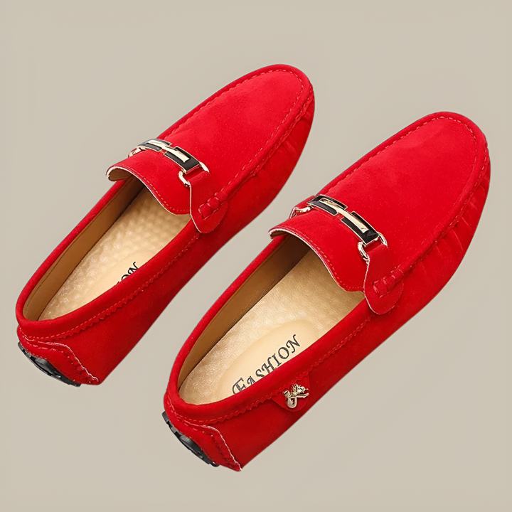 Herre semskede slip-on mokkasiner
