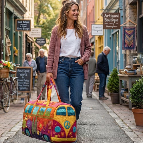 FloraVoyage – Polstret Reiseveske med Blomstermønster