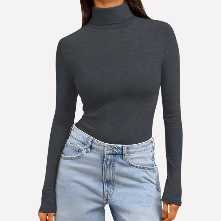 Kvinners Turtleneck Langermet Top