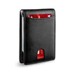 Slank RFID-lommebok for menn | Kortholder i skinn | Svart
