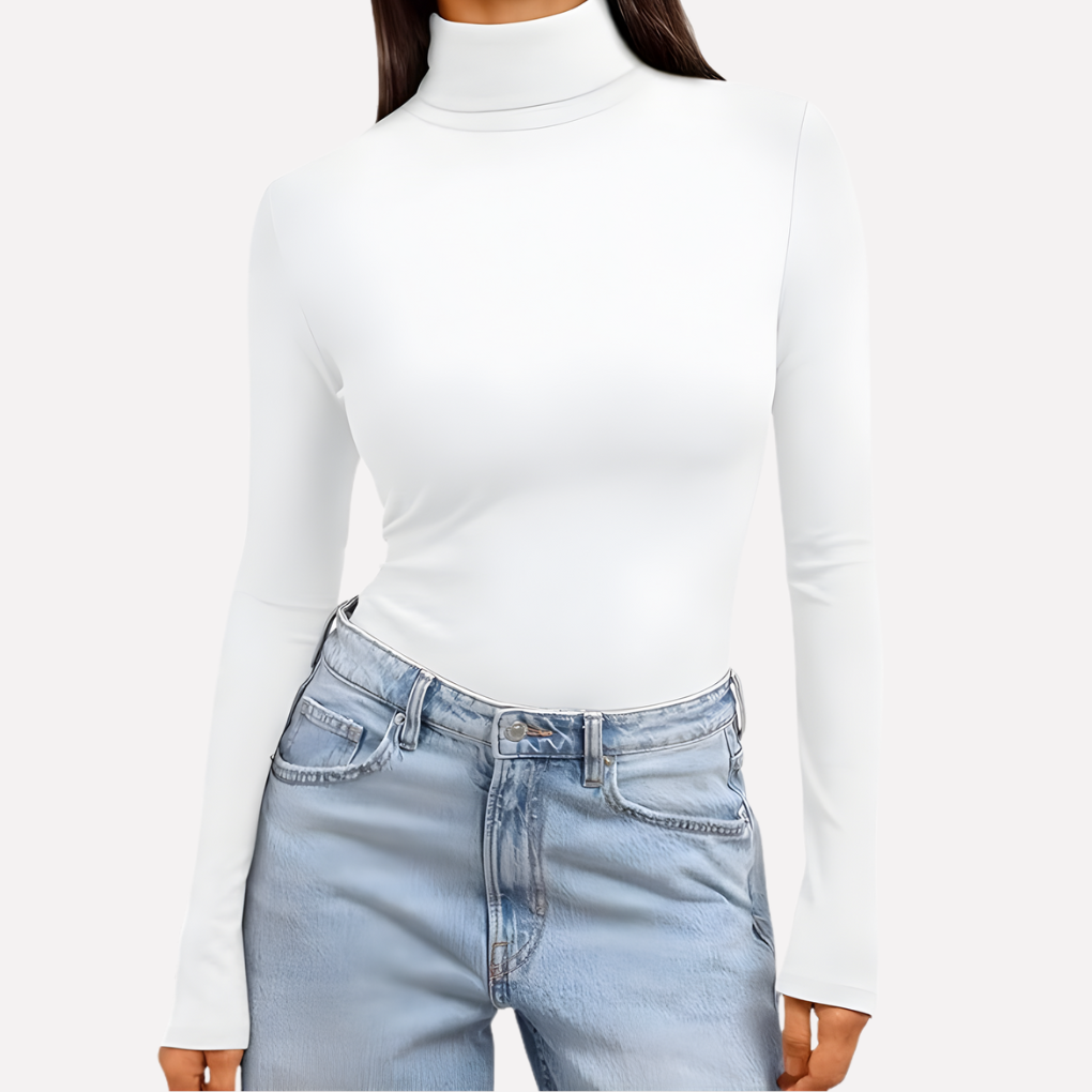 Kvinners Turtleneck Langermet Top