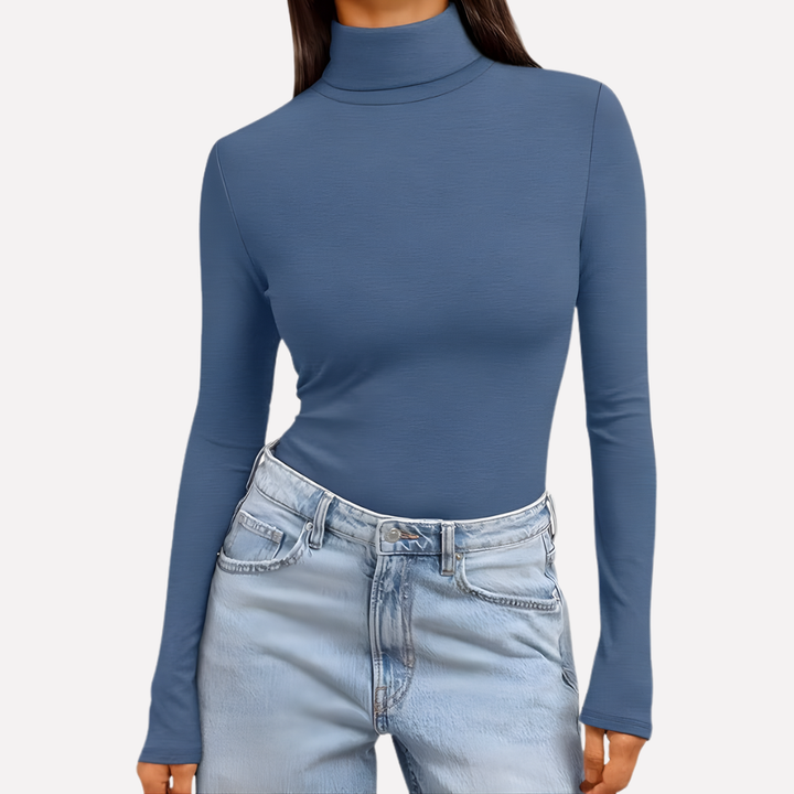 Kvinners Turtleneck Langermet Top