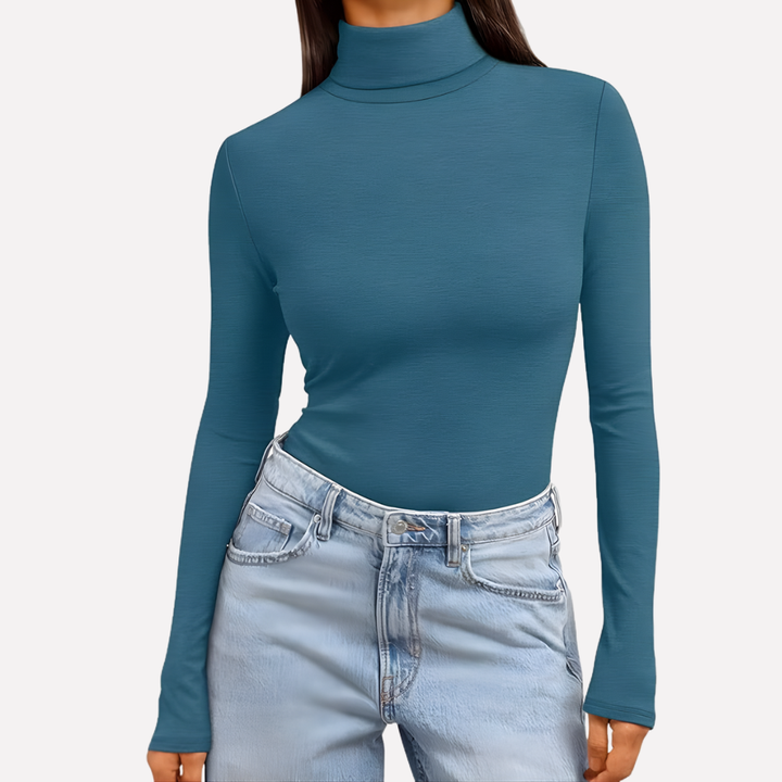 Kvinners Turtleneck Langermet Top