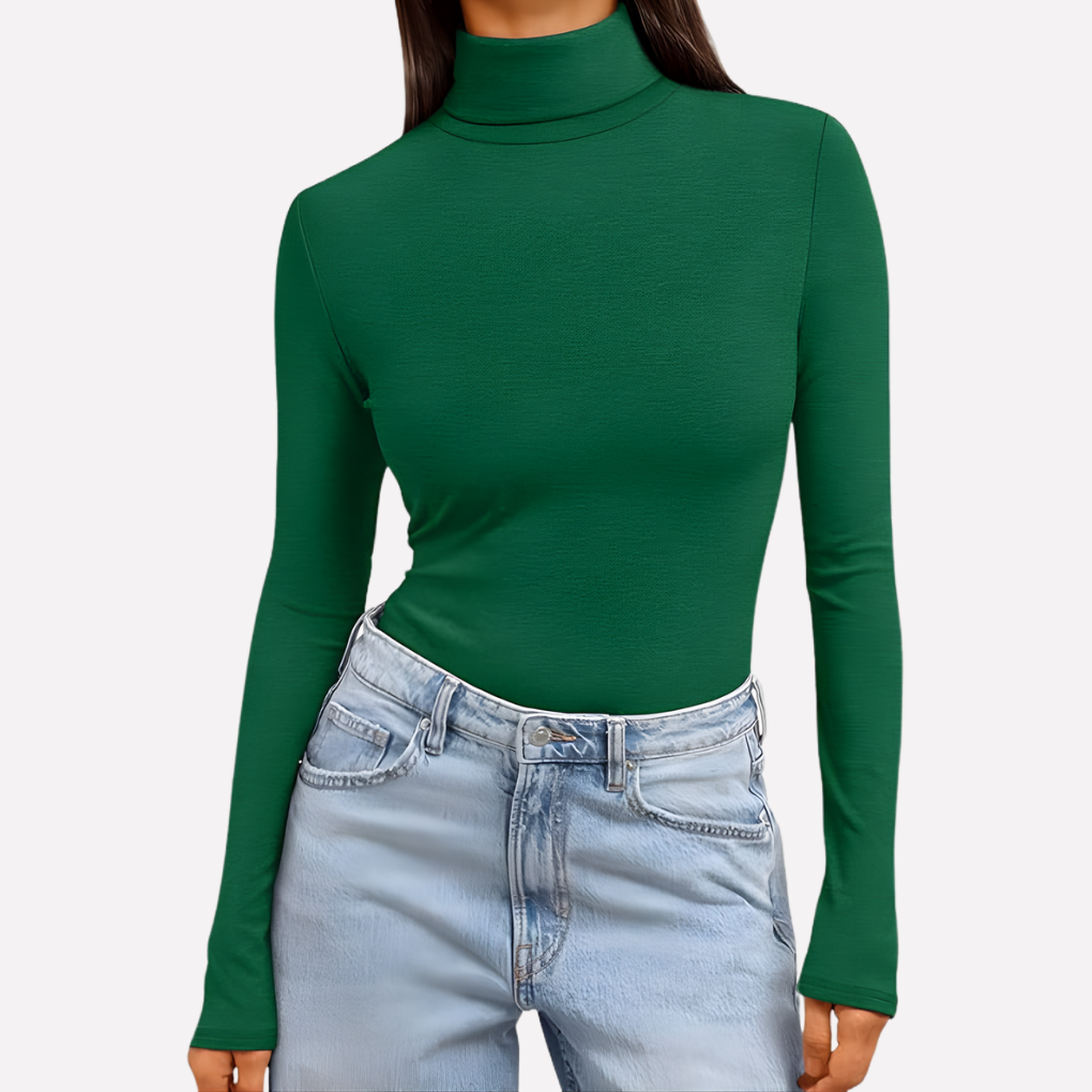 Kvinners Turtleneck Langermet Top