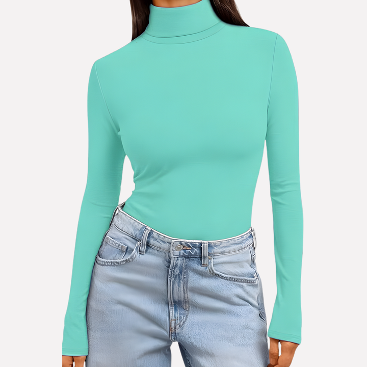 Kvinners Turtleneck Langermet Top