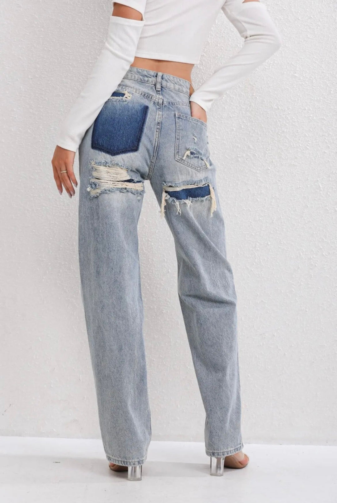 Vintage Ripped Jeans til Dame
