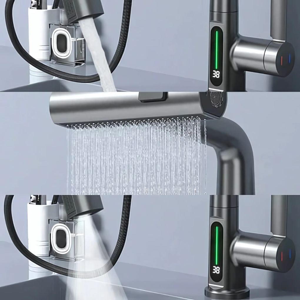 Flexibler LED-Wasserhahn für Küche und Bad