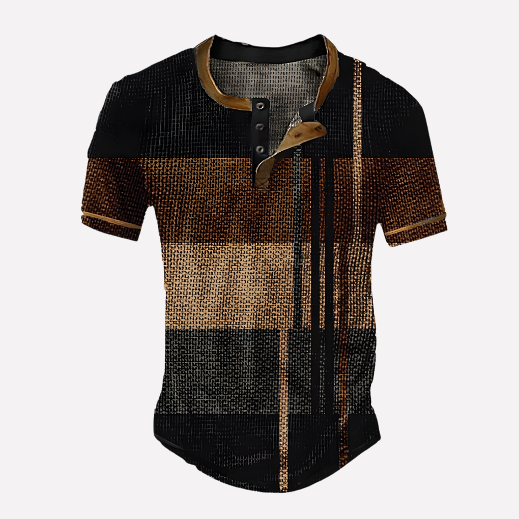 Menns Vaffel Strikket Casual Tee