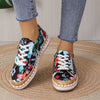Elegant lace-up floral shoe for women