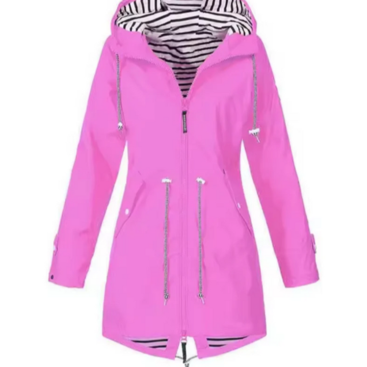 Waterproof jacket with hood for women