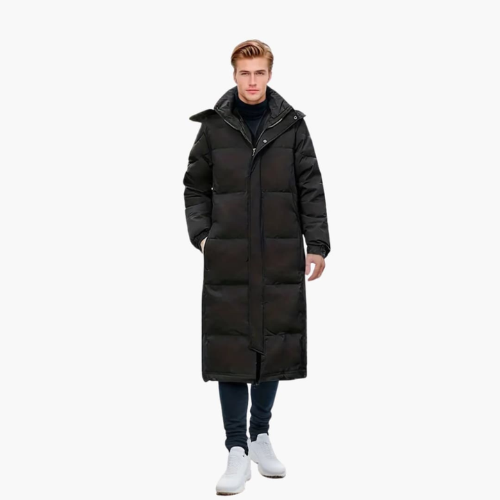 Menns Padded Jakke for Vinter med Full Glidelås