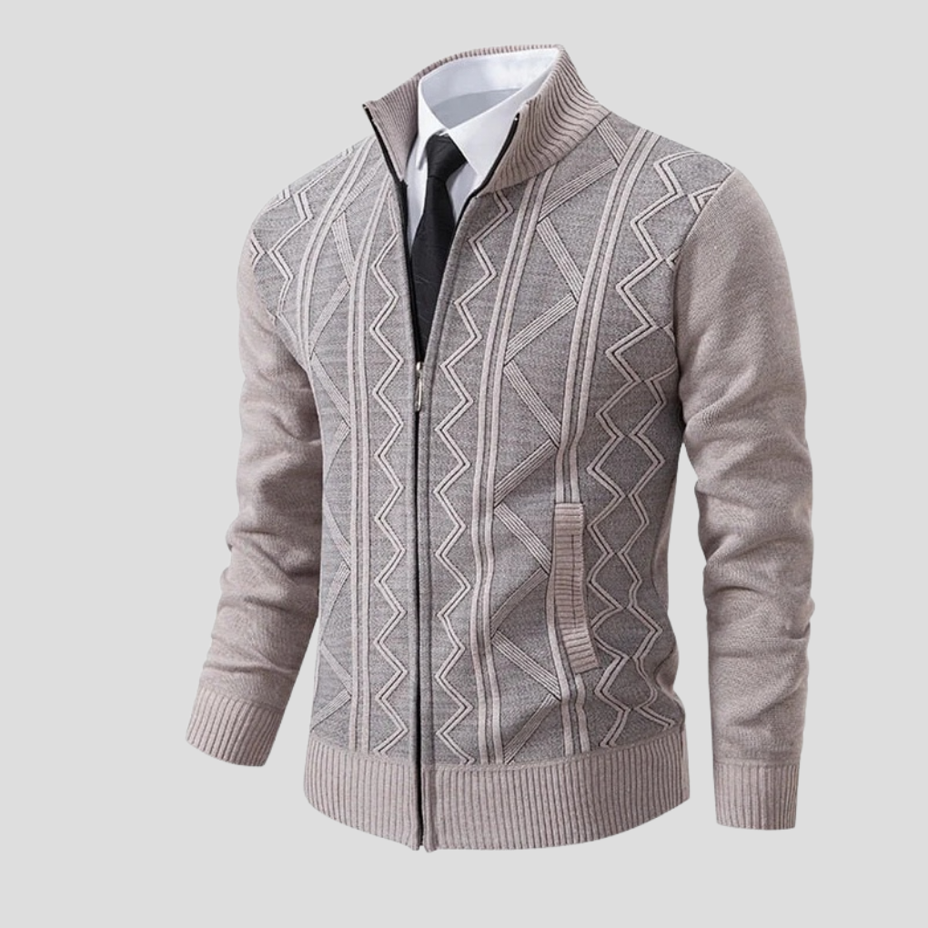 Cardigan for menn – lagdelt strikk