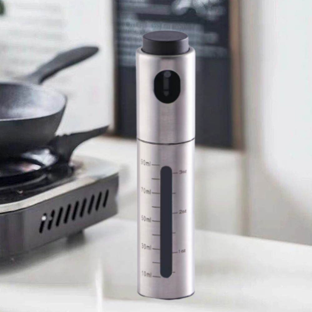 CULINARA FineMist oljespray | Sprayflaske i rustfritt stål, 100 ml | For olje, eddik og grilling | Etterfyllbar og doserbar