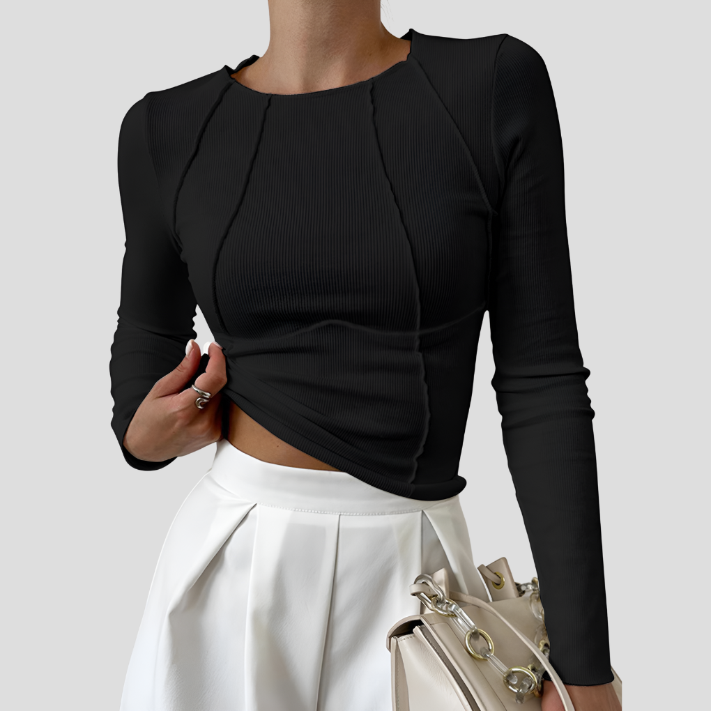 Basic Langermet Kvinners Top
