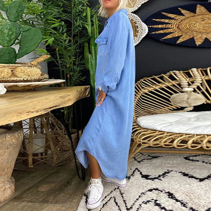 Long-sleeved denim dress for effortless everyday style