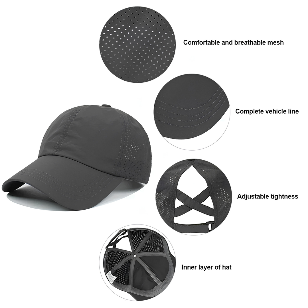 Pustende unisex mesh sports baseball cap med justerbar passform