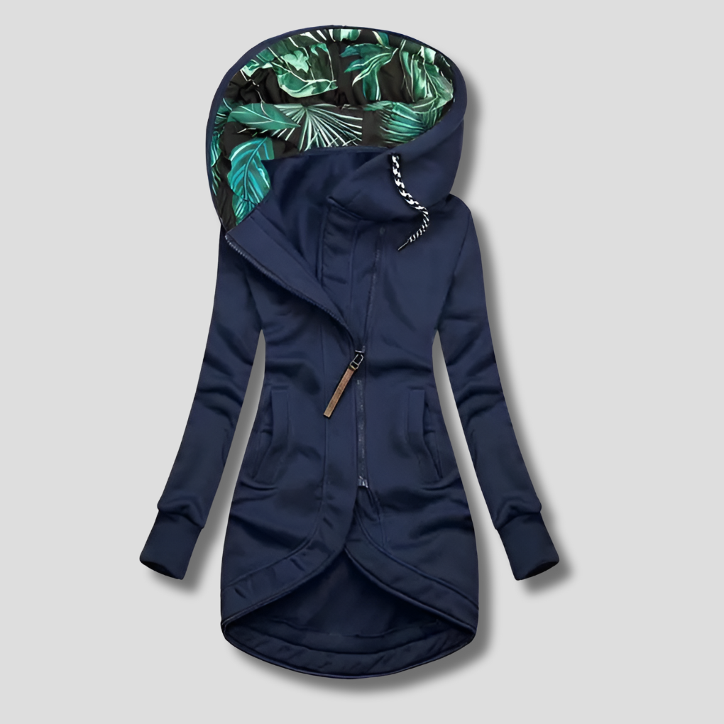 Stilig Zip-Up Jakke med Hette for Kvinner