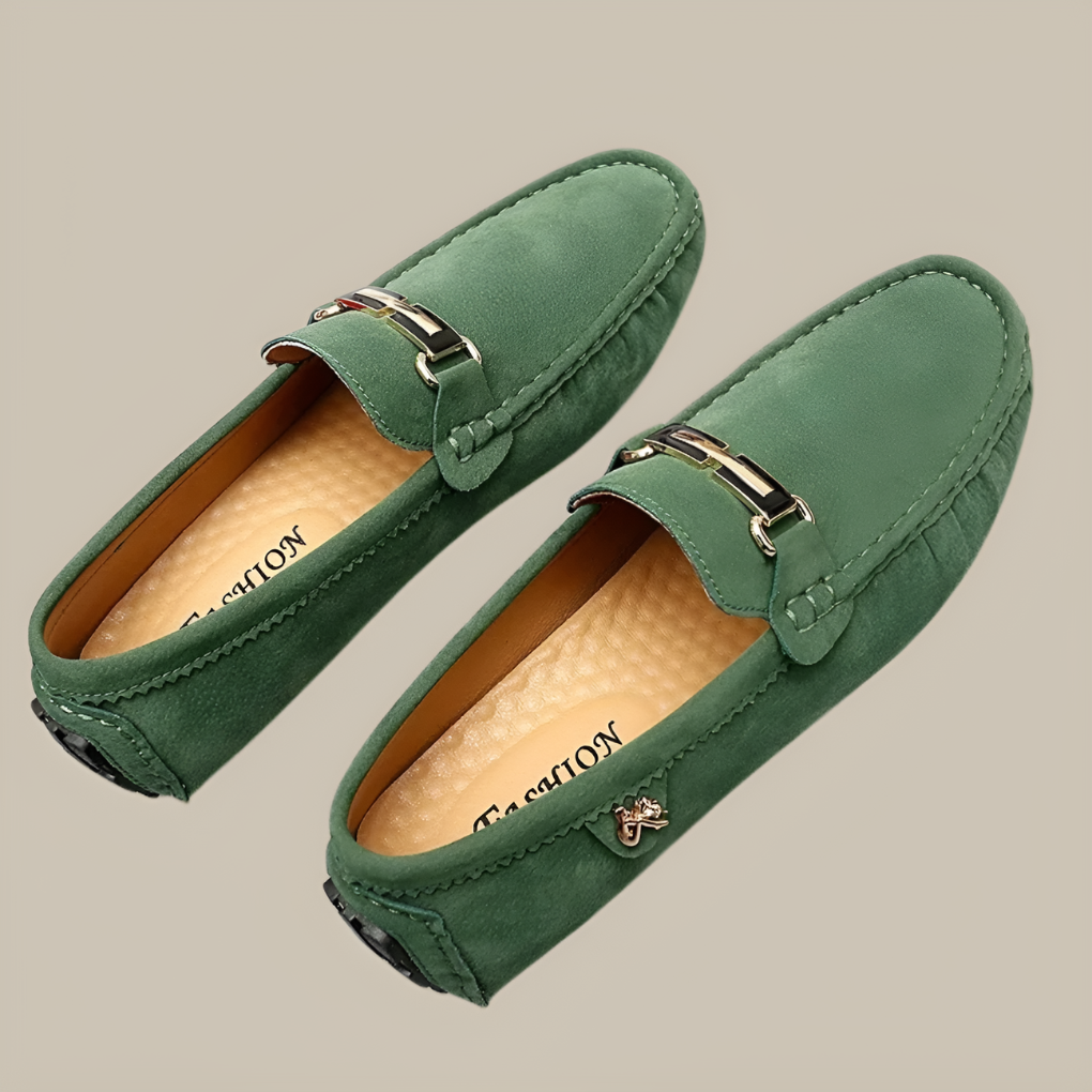 Herre semskede slip-on mokkasiner