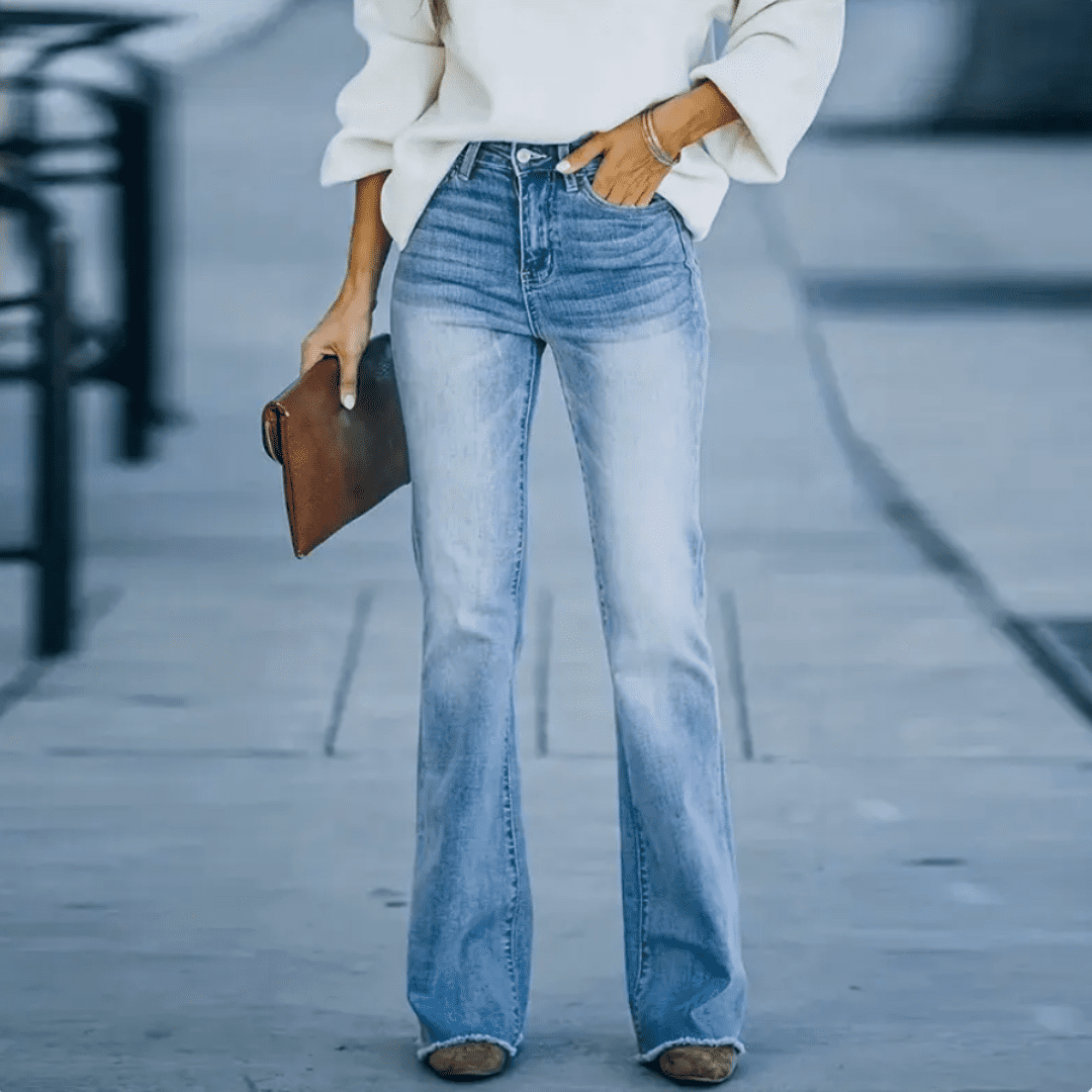 Slim fit jeans with high waist for women