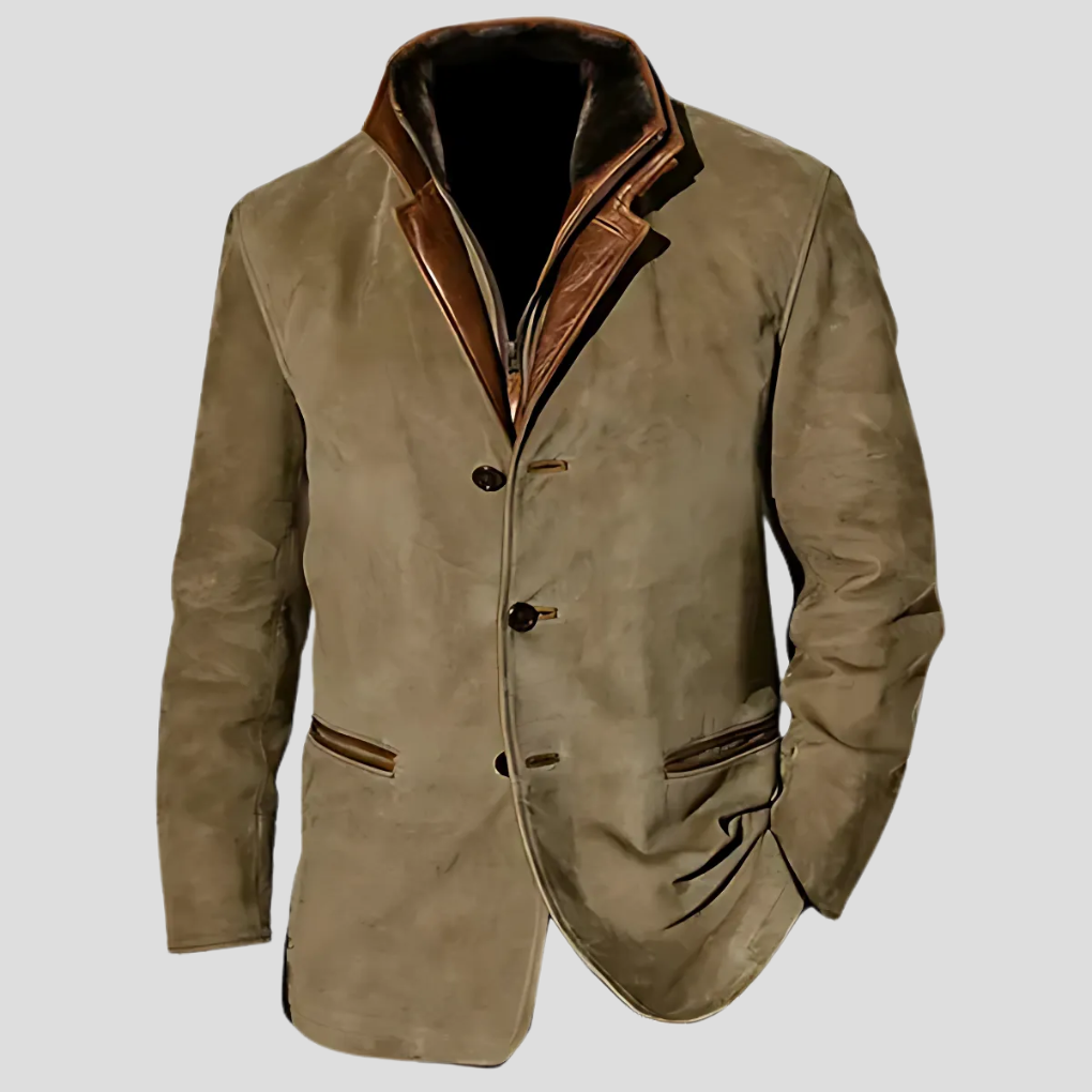 Men's jacket with retro collar and contrast collar