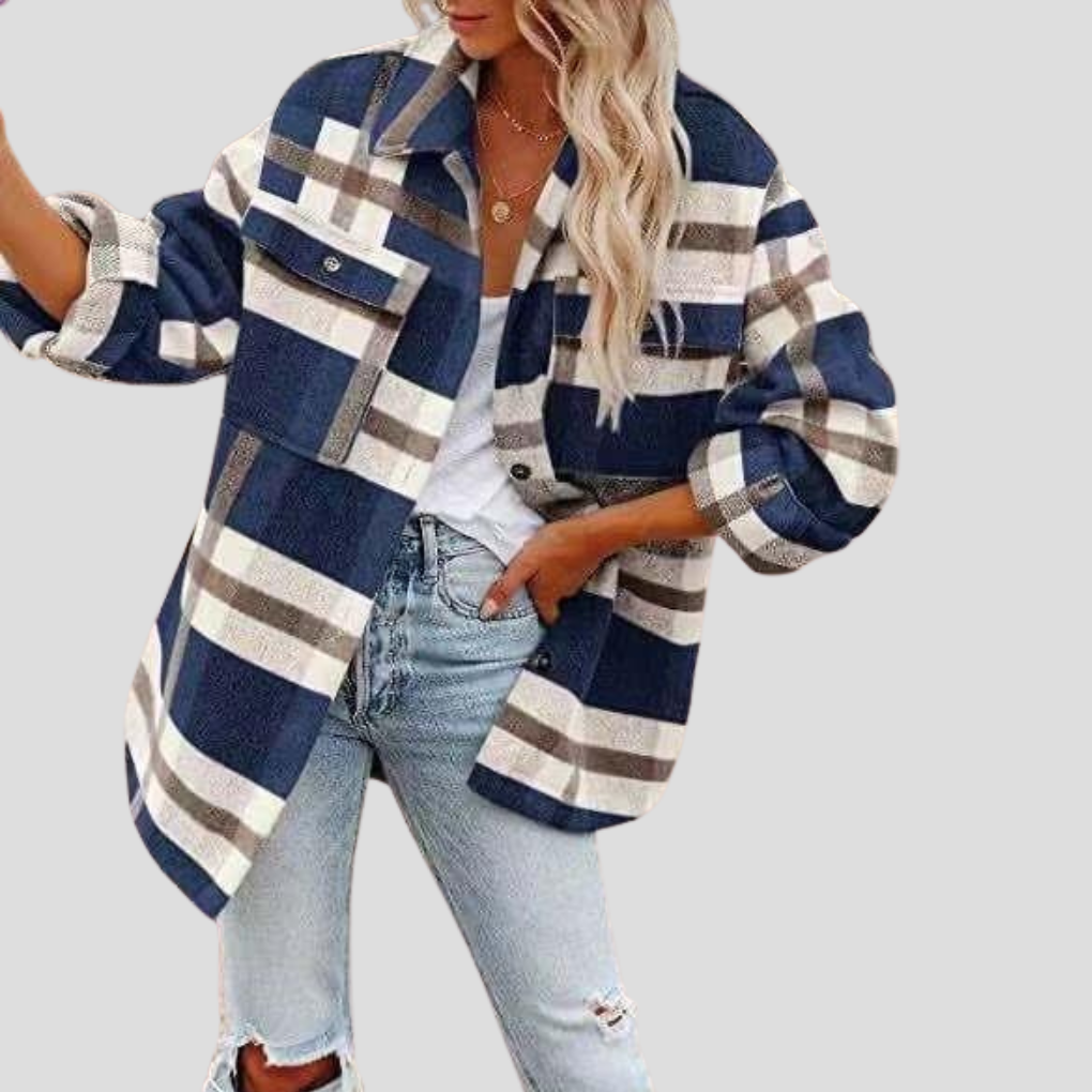 Checked overshirt for women