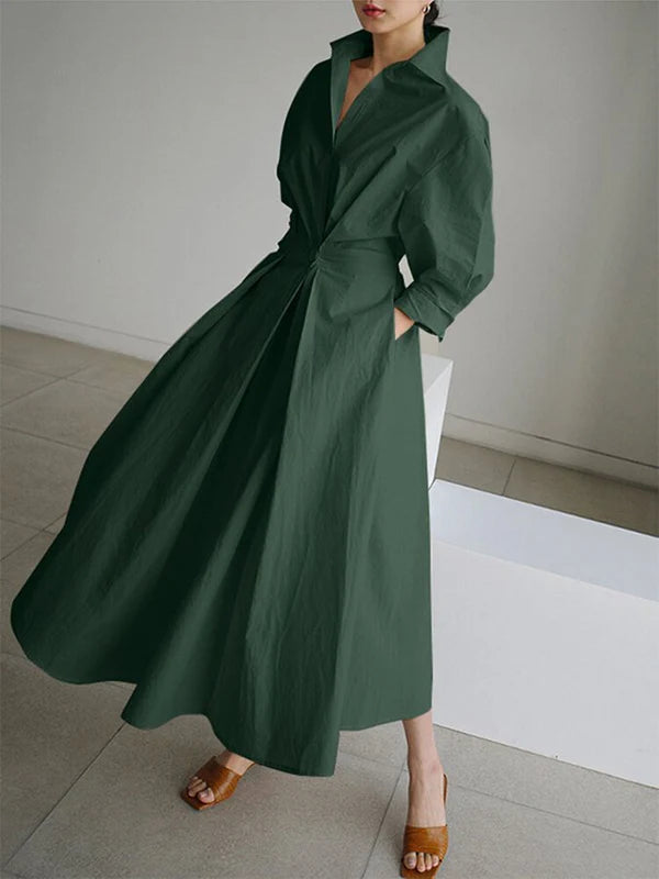 Elegant Maxi-kjole med Vintage Halslinje