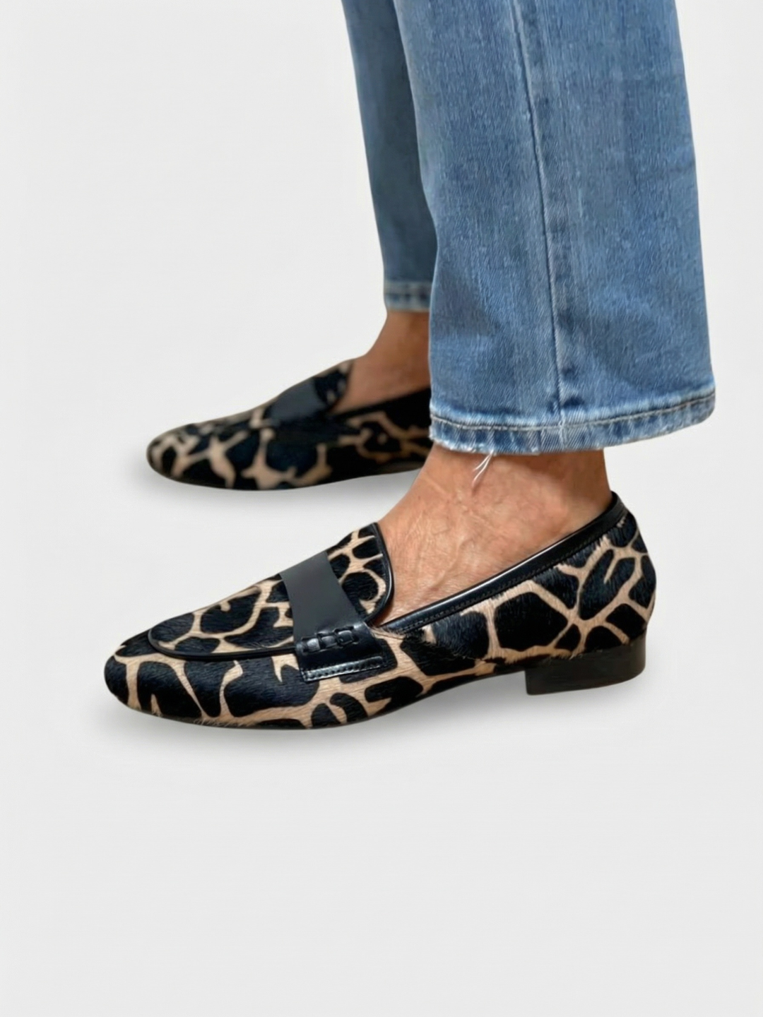Elegante loafers med dyremønster til dame