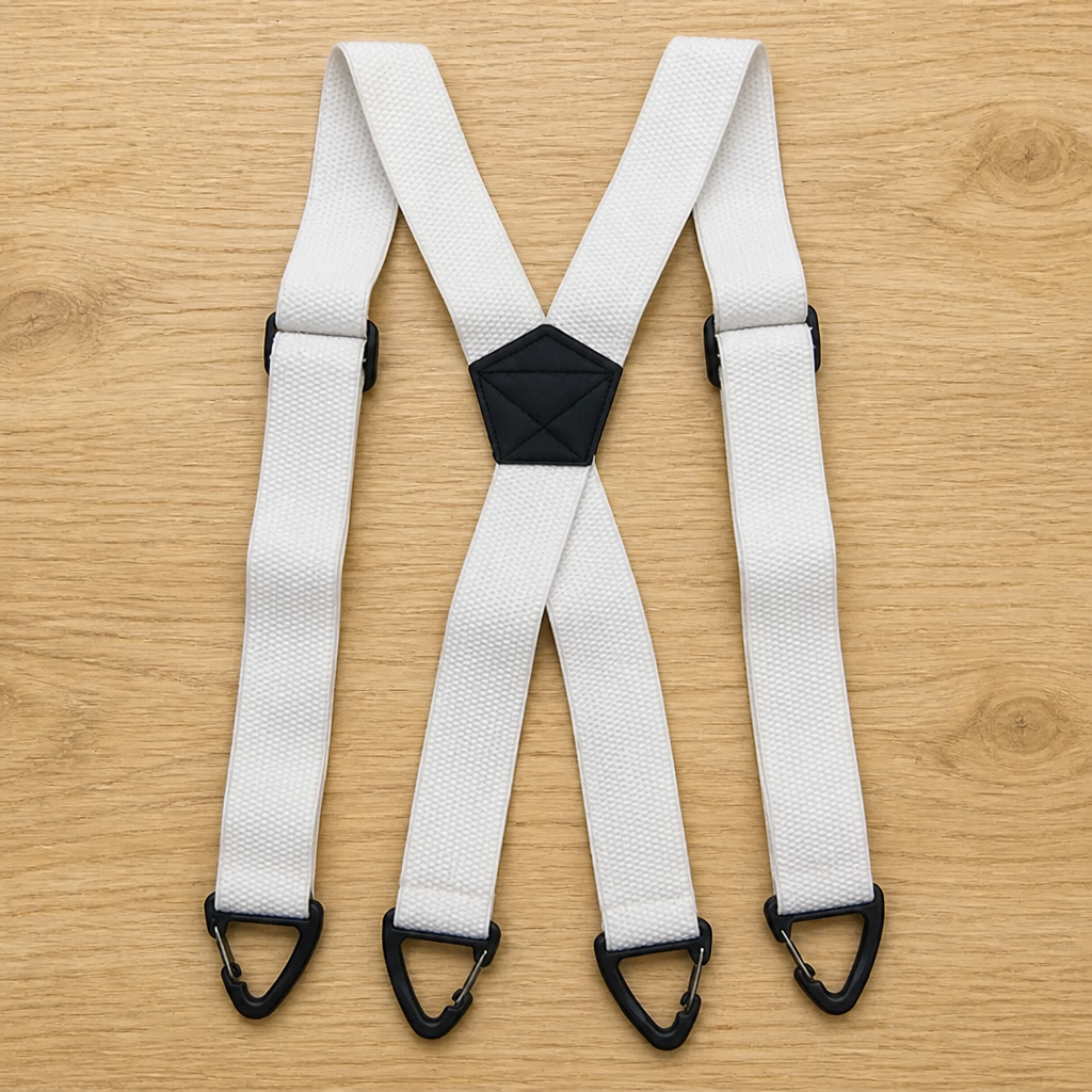 Elastiske bukseseler for herre, 3,8 cm brede med metallklips, X- eller Y-rygg