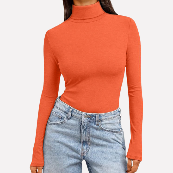 Kvinners Turtleneck Langermet Top