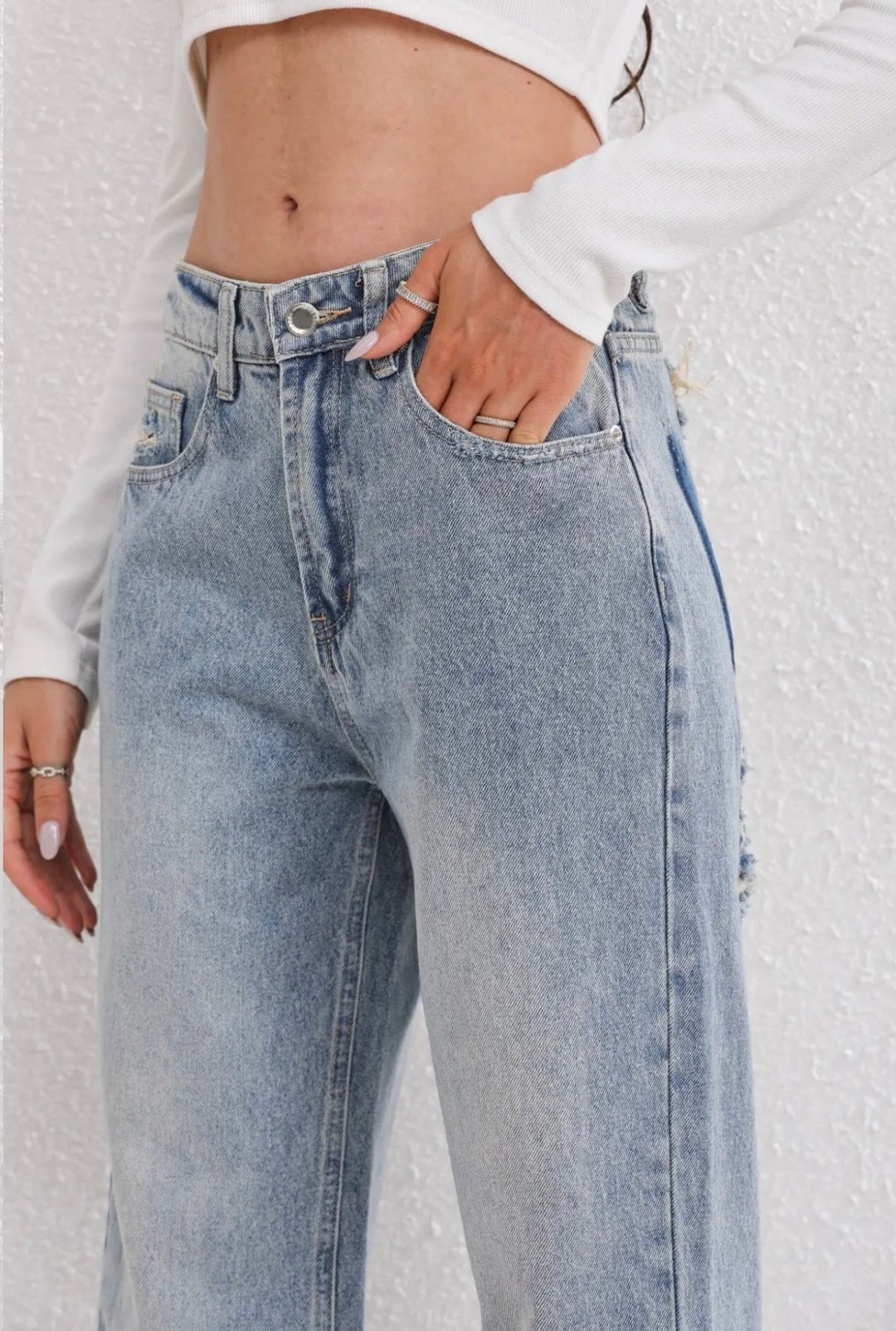 Vintage Ripped Jeans til Dame