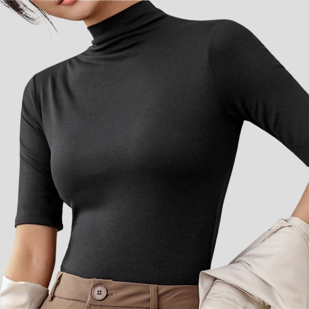 Ultratynn sømløs turtleneck for kvinner