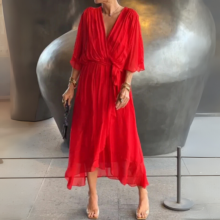 Elegantes leichtes Wickelkleid für Frauen
