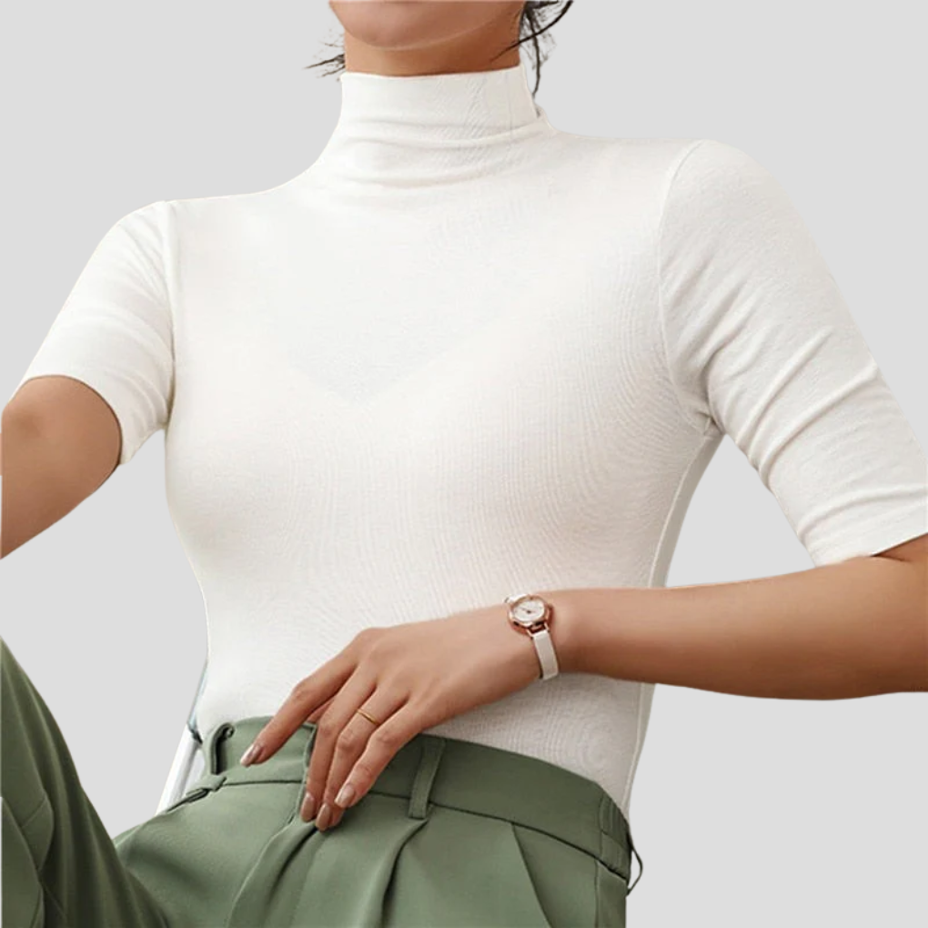 Ultratynn sømløs turtleneck for kvinner