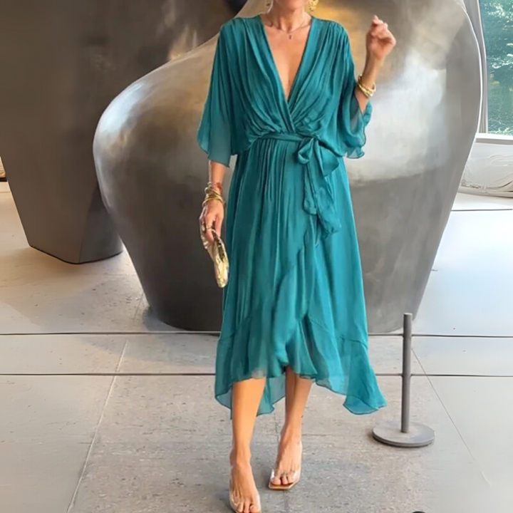 Elegantes leichtes Wickelkleid für Frauen