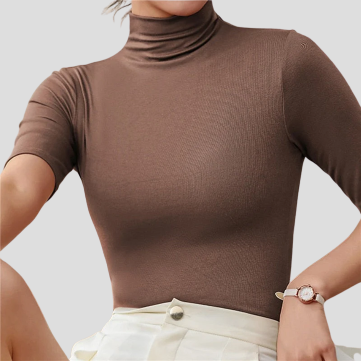 Ultratynn sømløs turtleneck for kvinner
