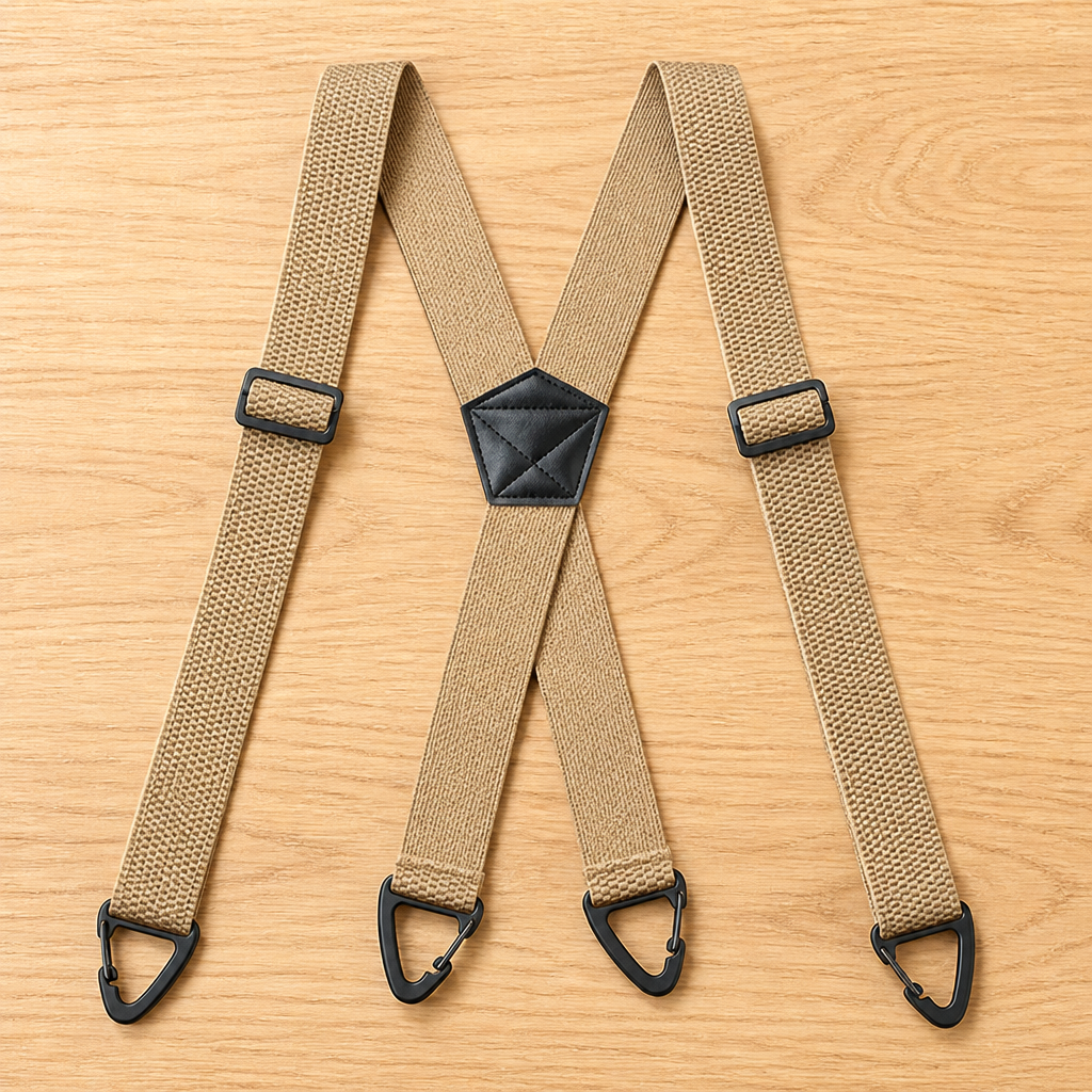 Elastiske bukseseler for herre, 3,8 cm brede med metallklips, X- eller Y-rygg