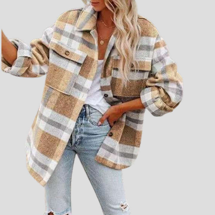 Checked overshirt for women