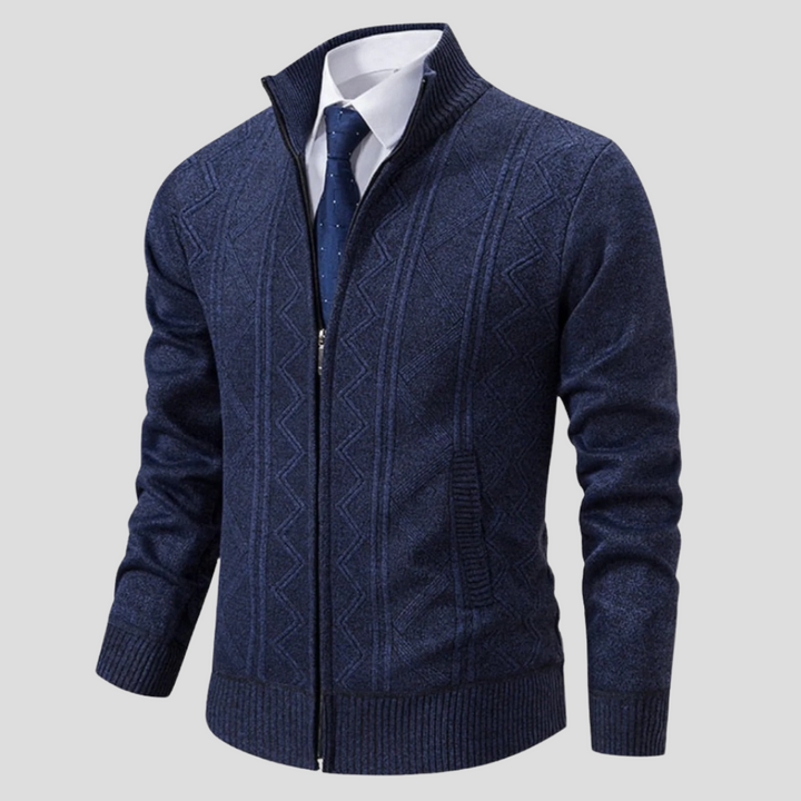 Cardigan for menn – lagdelt strikk